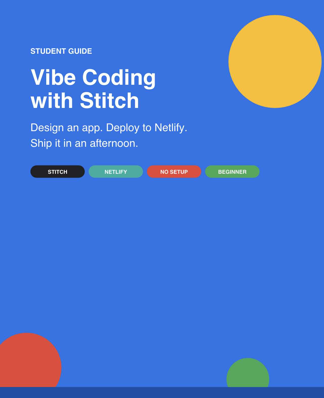 Free - Vibe coding with stitch guide