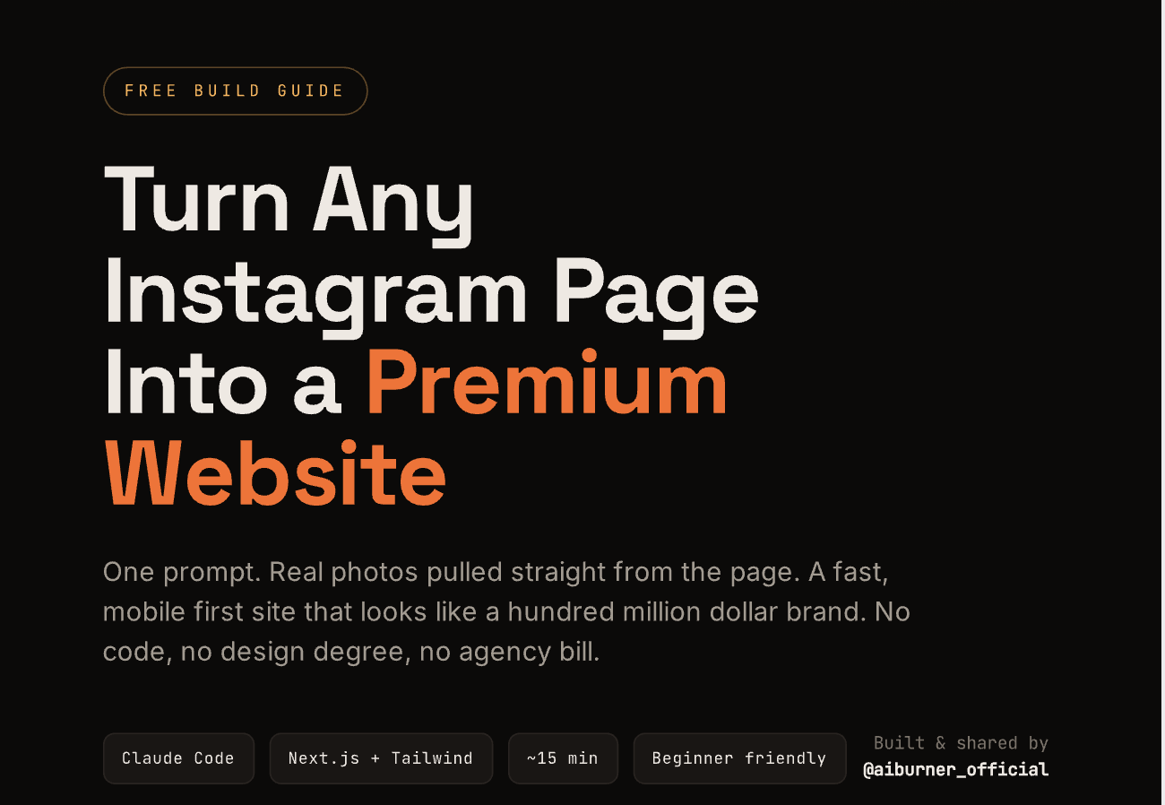 Free-Turn InstagramID to Premium Website