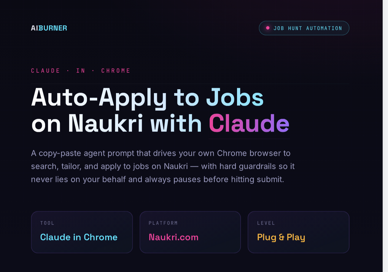 Free - Auto Apply to jobs on naukri with claude